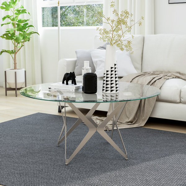 EnitialLab Jenny 2 - Piece Glass Top Living Room Table Set | Wayfair